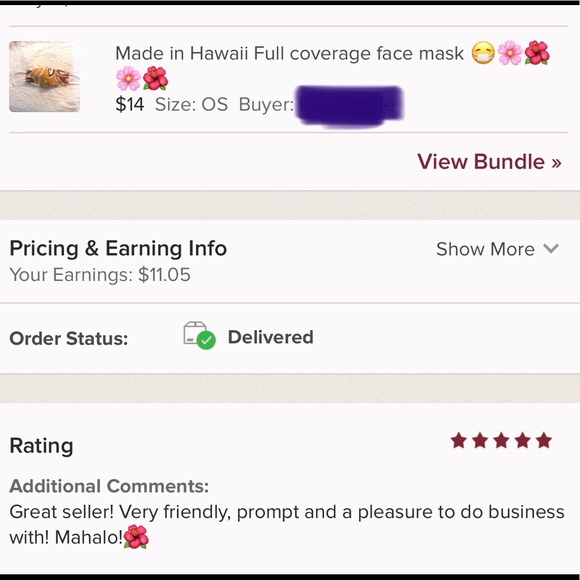 Made in Hawaii Full coverage Large face mask😷 - Picture 6 of 6